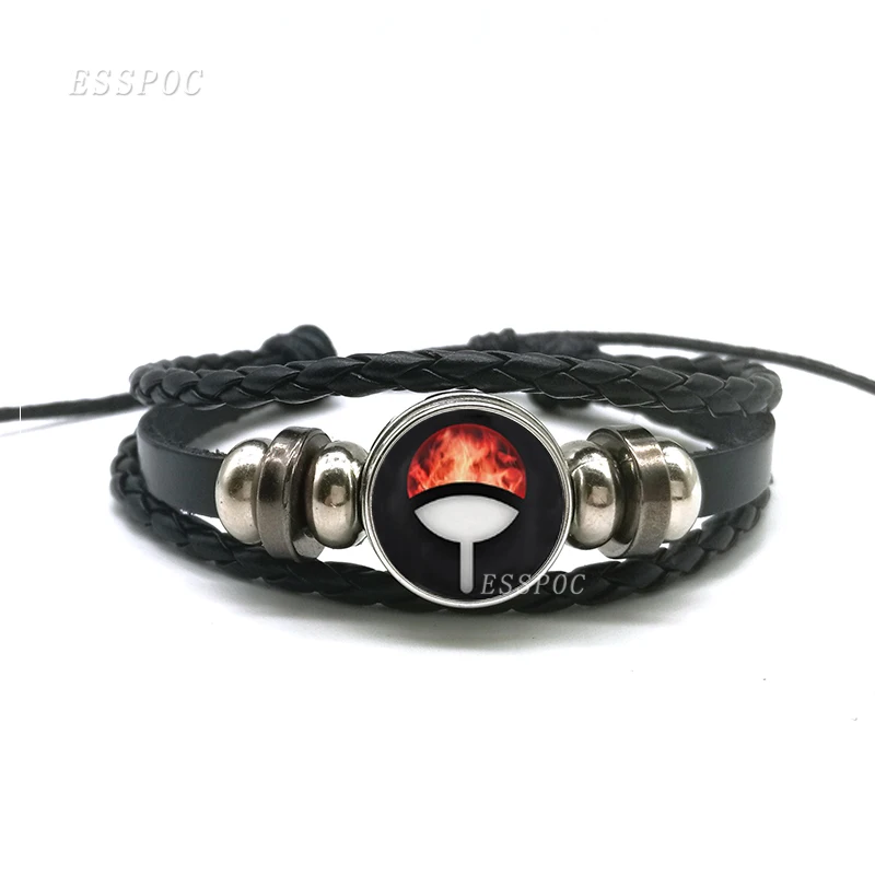 Браслет Sharingan Eye Аниме Наруто плетеный кожаный браслет Наруто Саске Учиха Клан Риннеган тайчи Какаши Косплей ювелирные изделия
