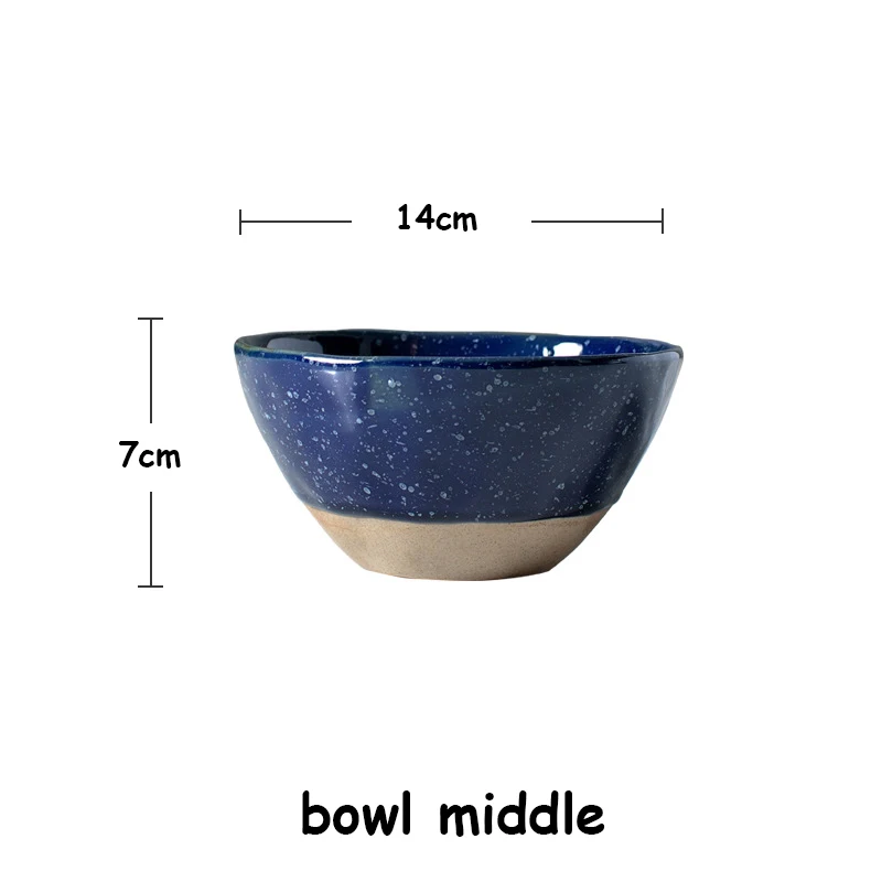 Bowl middle Набор фарфоровой посуды Звездная ночь, плоский поднос, керамическая чашка для кофе, посуда, посуда, поднос для торта, кофейная кружка, миска для супа, тарелка для стейка - Цвет: Bowl middle