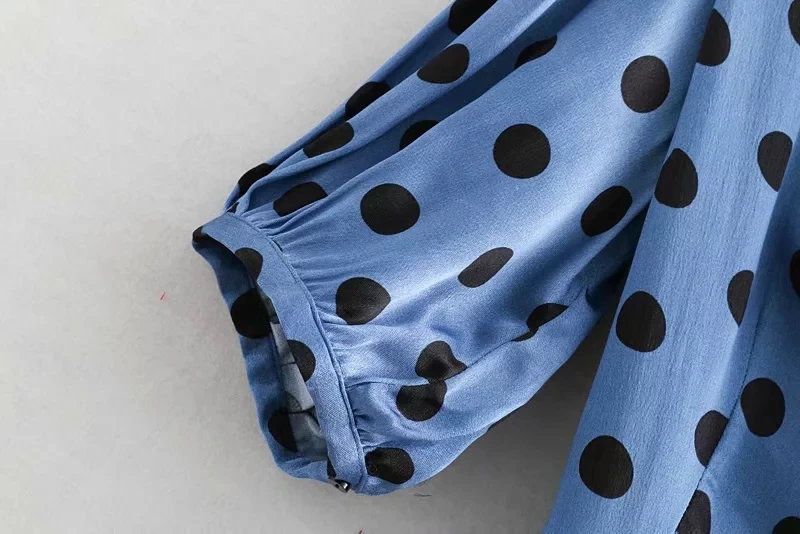 2019 зимнее платье Для женщин Vestidos английский Стиль ланон ТРАПЕЦИЕВИДНОЕ в горошек