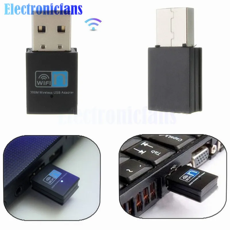 Мини беспроводной USB Wi Fi Wlan адаптер 300 Мбит/с 802 11 b/g/n 20dBm сетевой LAN ключ поддержка