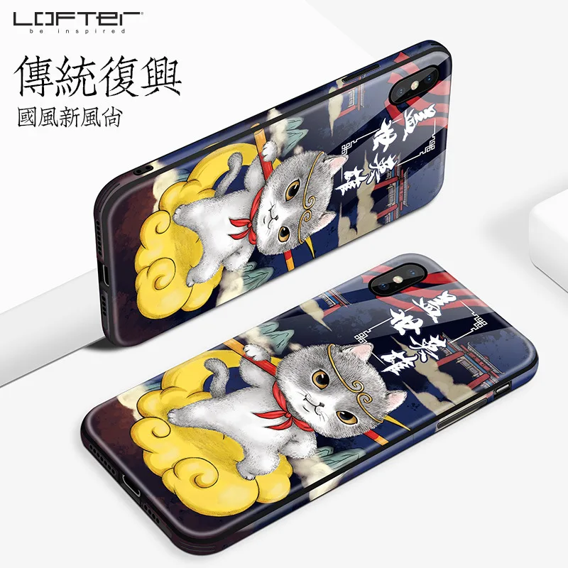 Стеклянный чехол для iPhone X XS в китайском стиле с рисунком из закаленного стекла