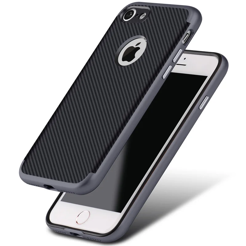 Роскошные Высокое Качество Matte Силиконовый Чехол Для iPhone 7 Coque 2 в 1 Мягкий Тонкий