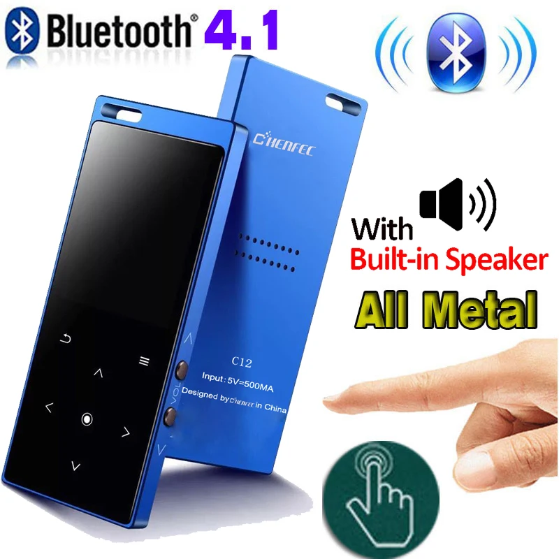 Динамик MP3 сенсорный экран MP3 плеер с Bluetooth 4,0 студенческий Walkman ультра-тонкий дисплей для прослушивания песни текст MP3 плеер иврит
