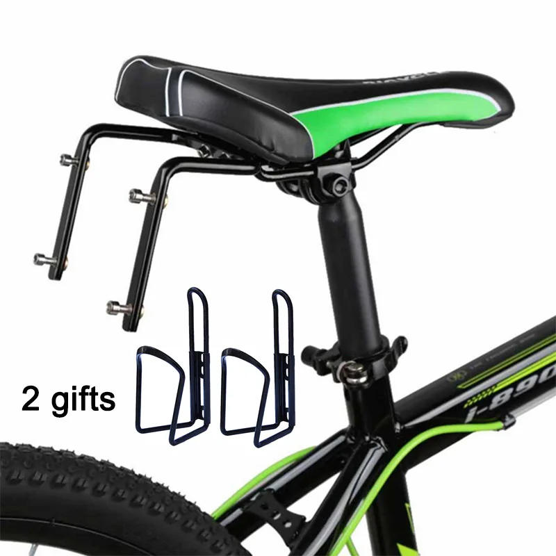 Черный LOCLE алюминиевый сплав MTB велосипед Велоспорт двойной держатель клеток бутылки воды полка Аксессуары для велосипеда - Цвет: Черный