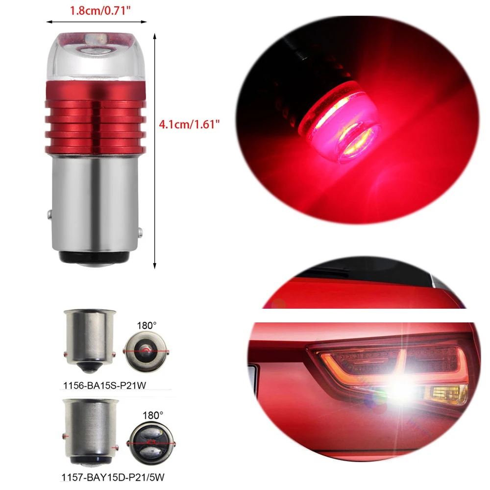 2шт Авто 1157 led BAY15D P21/5W Автомобильный светильник стоп-сигнал мигающий лампа DC12V