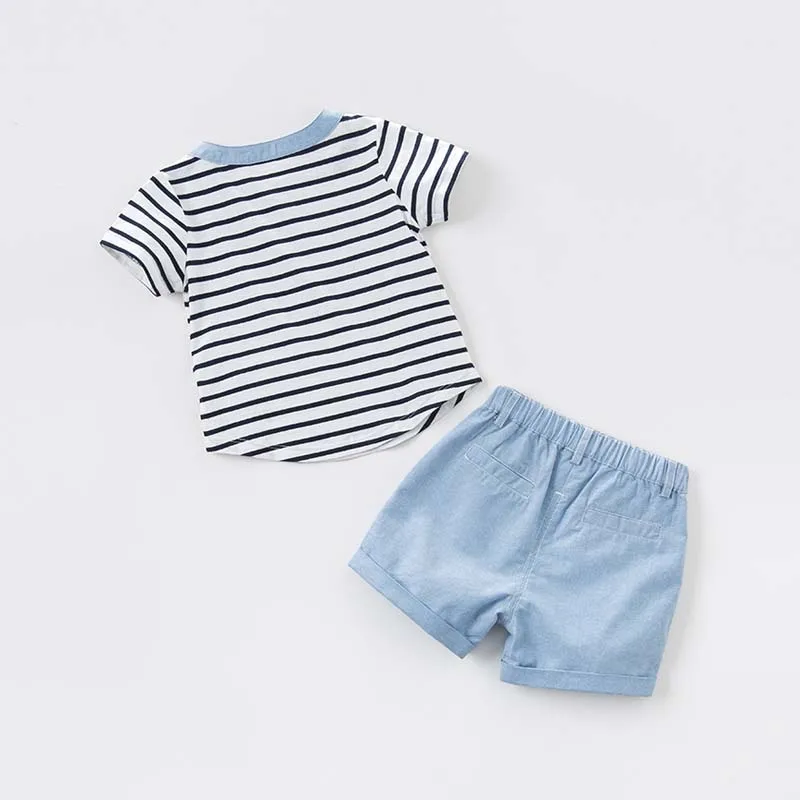 Dave bella/летние детские костюмы в полоску модные для мальчиков детская одежда