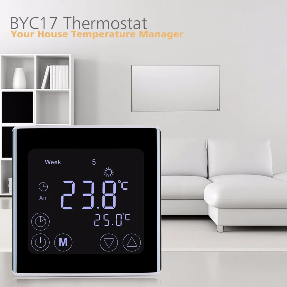 BYC17.GH3 умный сенсорный ЖК-экран термостат комнатный нагревательный Еженедельный