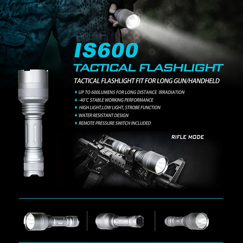 Laserspeed 600 люмен светодиодный тактический фонарь высокой освещенности/низкий
