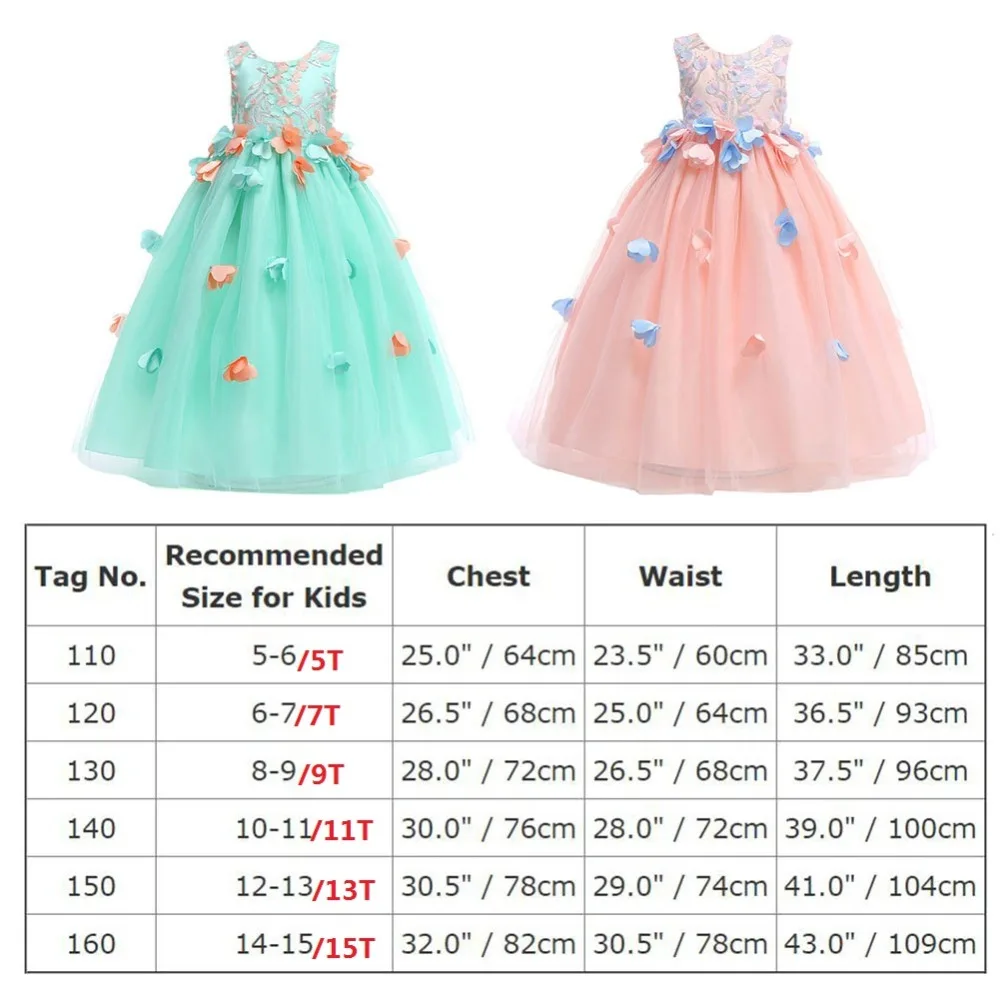 

Elegant Flower Girls Wedding Bridesmaid Dress for Kids Tulle Ball Gown Birthday Party Princess Dress Pleated Long Girls Dress