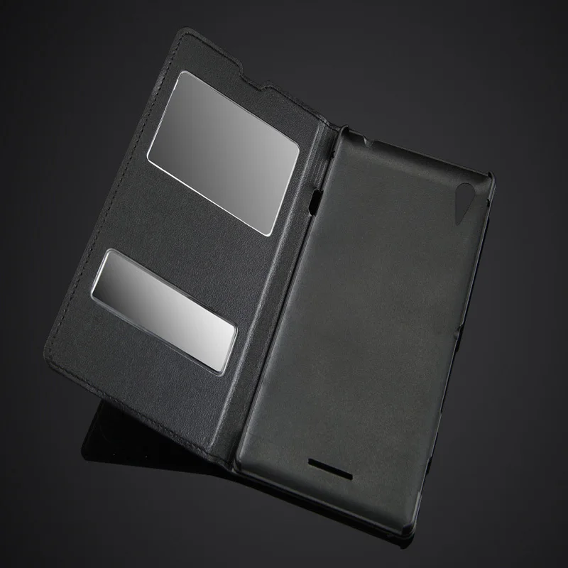 Высокое качество Роскошный чехол для Sony Xperia T3 M50W D5103 Мода Посмотреть Окно чехол из искусственной кожи с защелкой сотовый телефон сумка