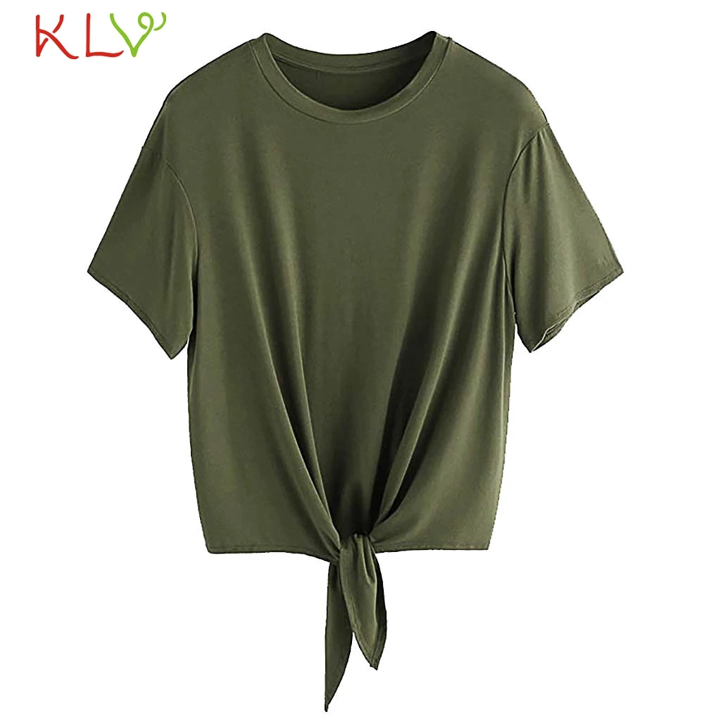 Летняя футболка Женская Сексуальная Повседневная модная с завязками женская в