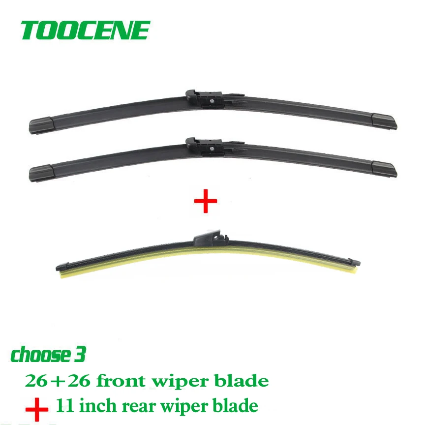 rear and front wiper Передние и задние щетки стеклоочистителя для сиденья Leon 2 2005-2012 Высокое качество лобовое стекло стеклоочистителя автомобиля аксессуары 26+ 26R+ 11 - Цвет: rear and front wiper