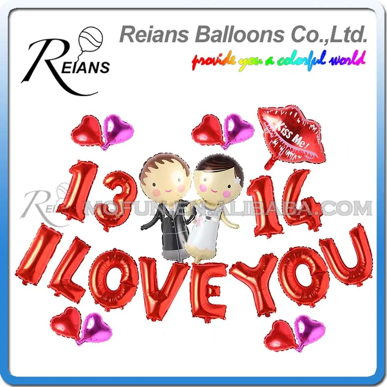 Reians мультфильм I LOVE YOU Kiss me Свадебный Жених Невеста вечерние украшения буквенный