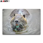 DIY 3D Бриллиантовая мозаичная фигурка животного полная круглая алмазная живопись Бобр полная квадратная Алмазная вышивка крестиком водяная мышь