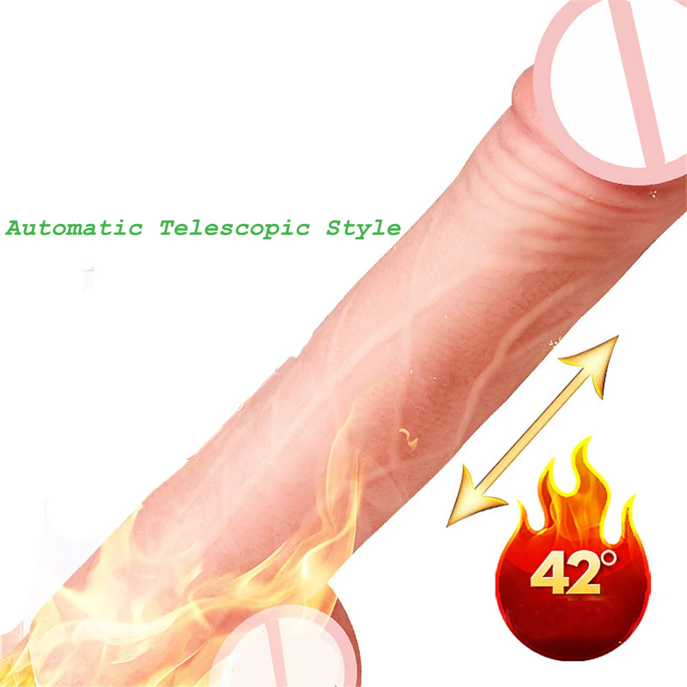 Автоматический телескопический нагревающий Пенис Вибратор Женская мастурбация