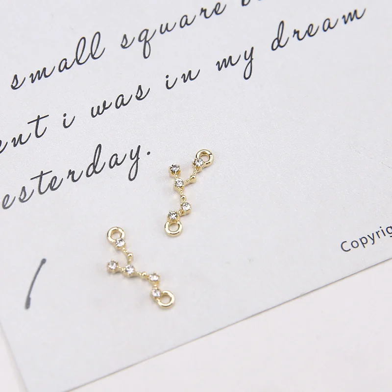 48 шт. 4 комплекта золотого цвета сплав Материал модные Кристаллы 12 созвездий