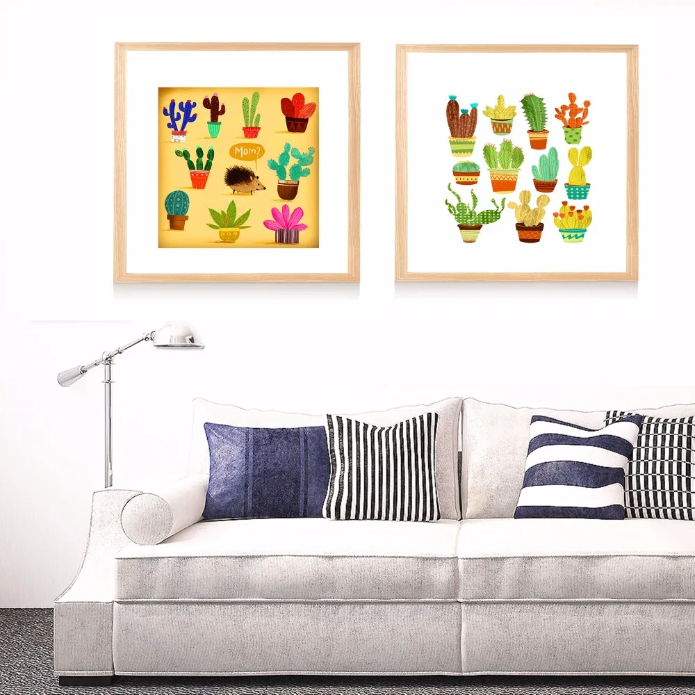 

Cactus Series Watercolor Set Canvas Art Print Painting Poster Wall Pictures For Room Home Decorative Bedroom Decor No Frame