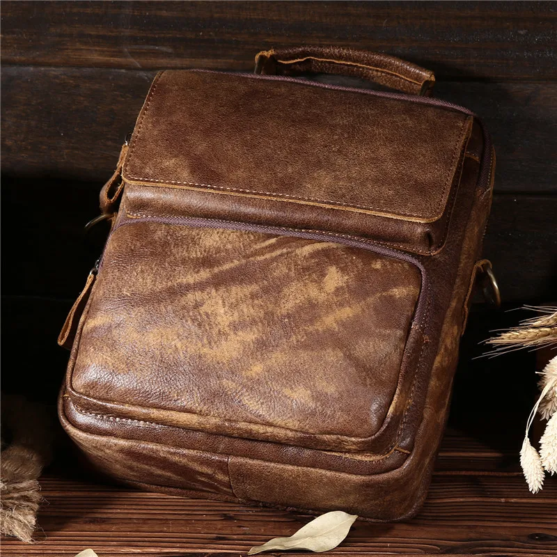2019 популярная мужская Роскошная многофункциональная сумка на плечо из нубука