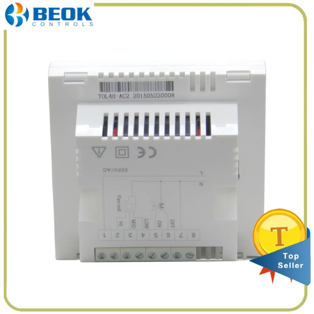 Beok TOL40S-AC2 Programmable Fan Coil FCU AC Thermostat Smart Central Air Conditioning Room Temperature Controller 2 Pipe | Инструменты