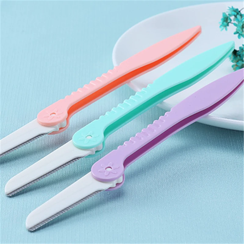 3pcs/lot Collapsible Eyebrow Trimmer Madam Professional Eyebrows Blade Beauty Makeup Tools | Красота и здоровье