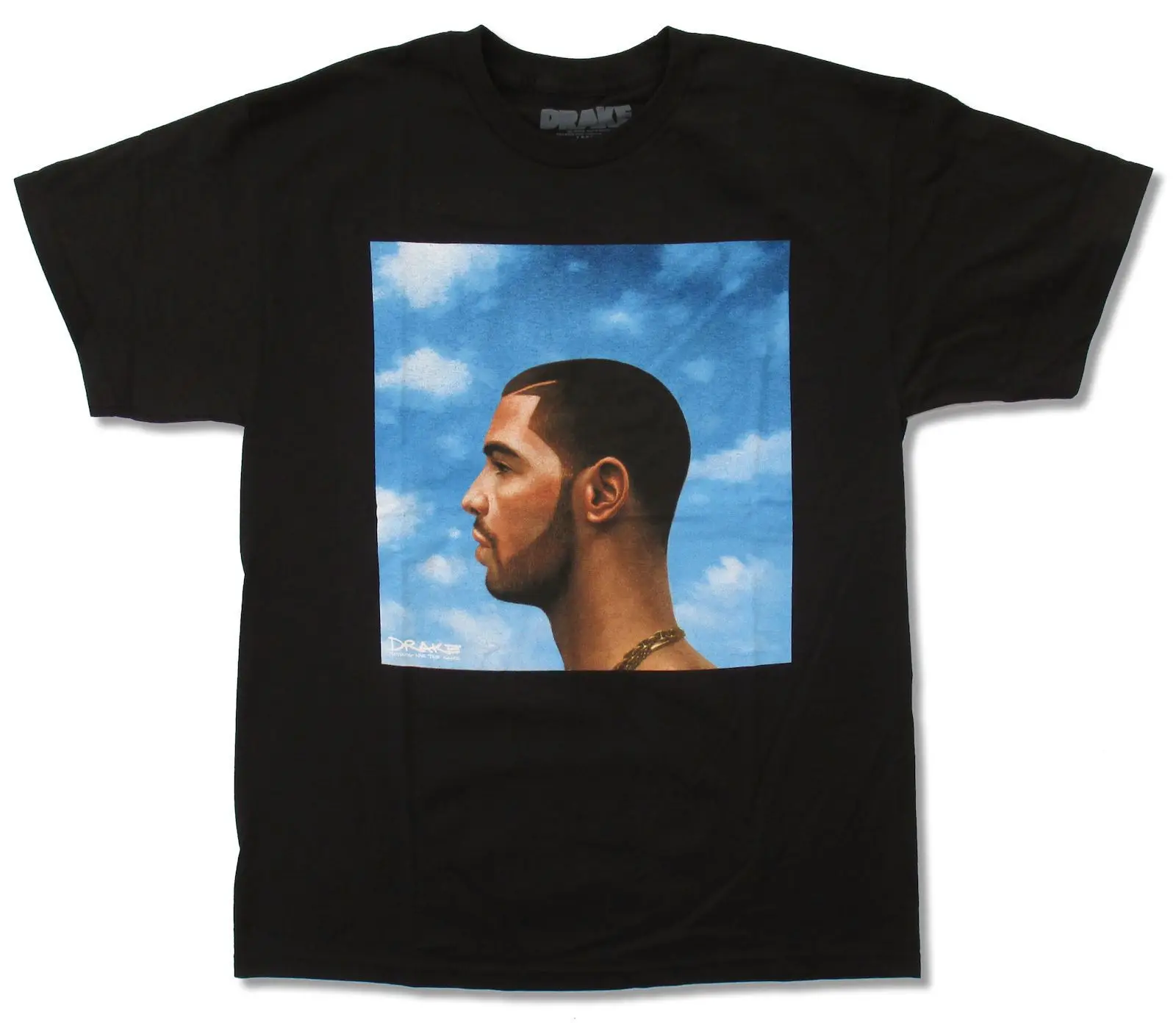 Мужская футболка с круглым вырезом DRAKE черная принтом старый чехол новая