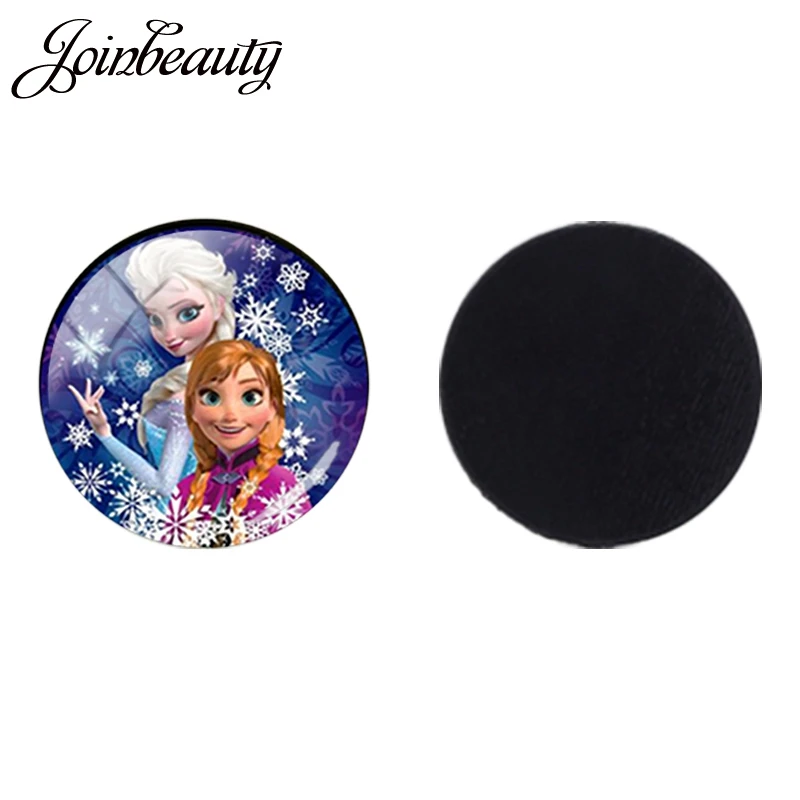 JOINBEAUTY Милая Снежная королева Анна Эльза 25 мм стеклянный купол круглая художественная наклейка с изображением магнита на холодильник ювелирные аксессуары - Цвет: NS465 4-25