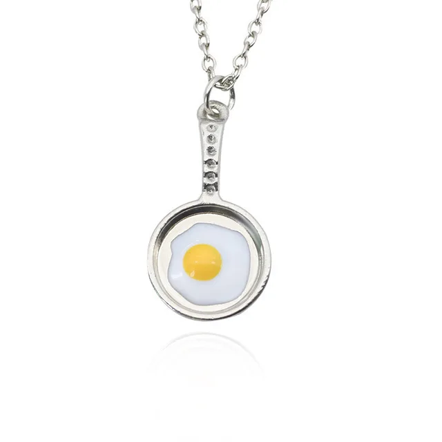 Fried Egg silver Сделай Сам, Сказочная книга, самолет, гексаграмма, треугольник, кофейная чашка, подвеска, ожерелье, медицинская медсестры, шляпа, для танцев, спорта, для девочек, ювелирные изделия, ожерелье - Окраска металла: Fried Egg silver