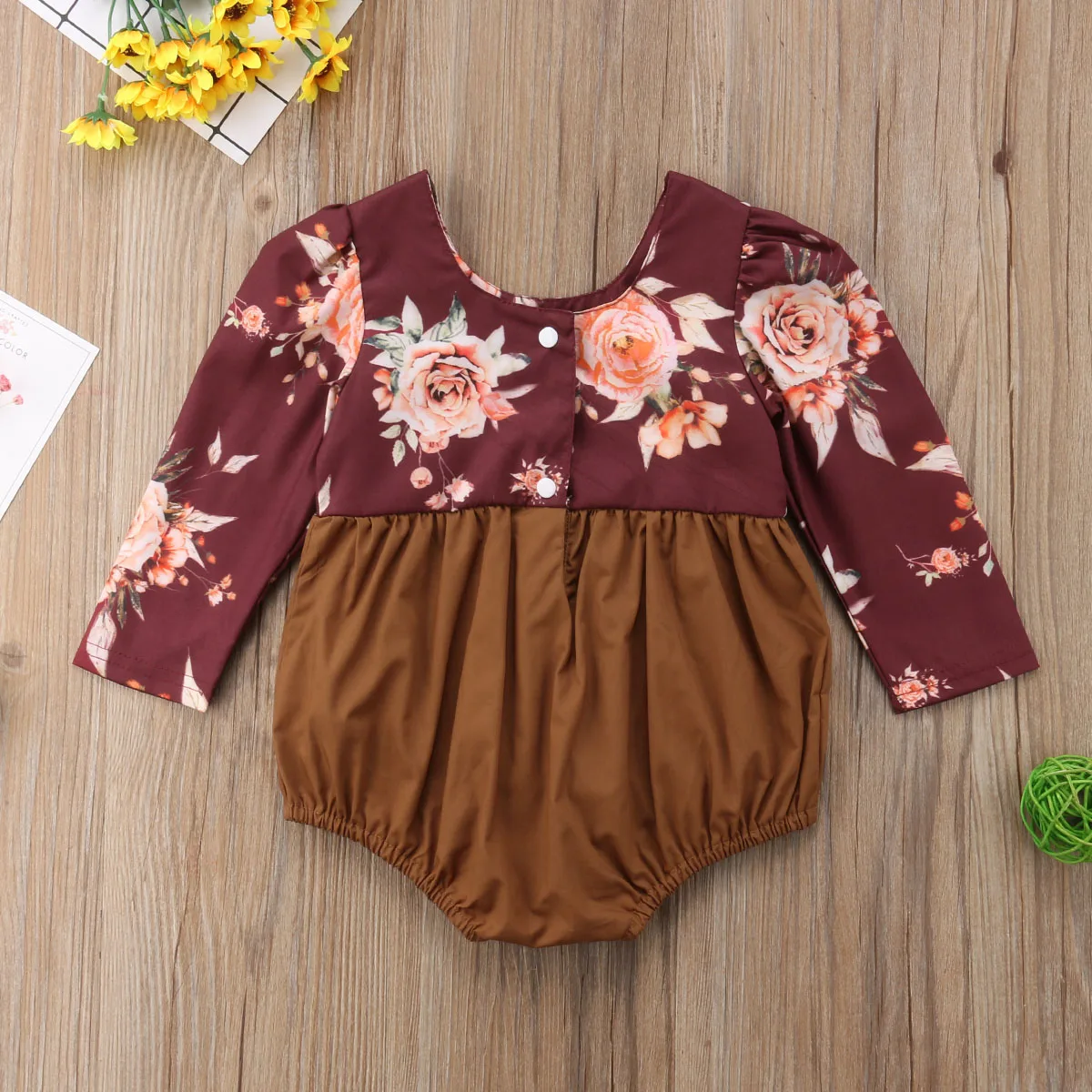 Baby Girl Infant Flower Clothes Long Sleeve Autumn Romper Jumpsuit Outfits 0-24M | Детская одежда и обувь