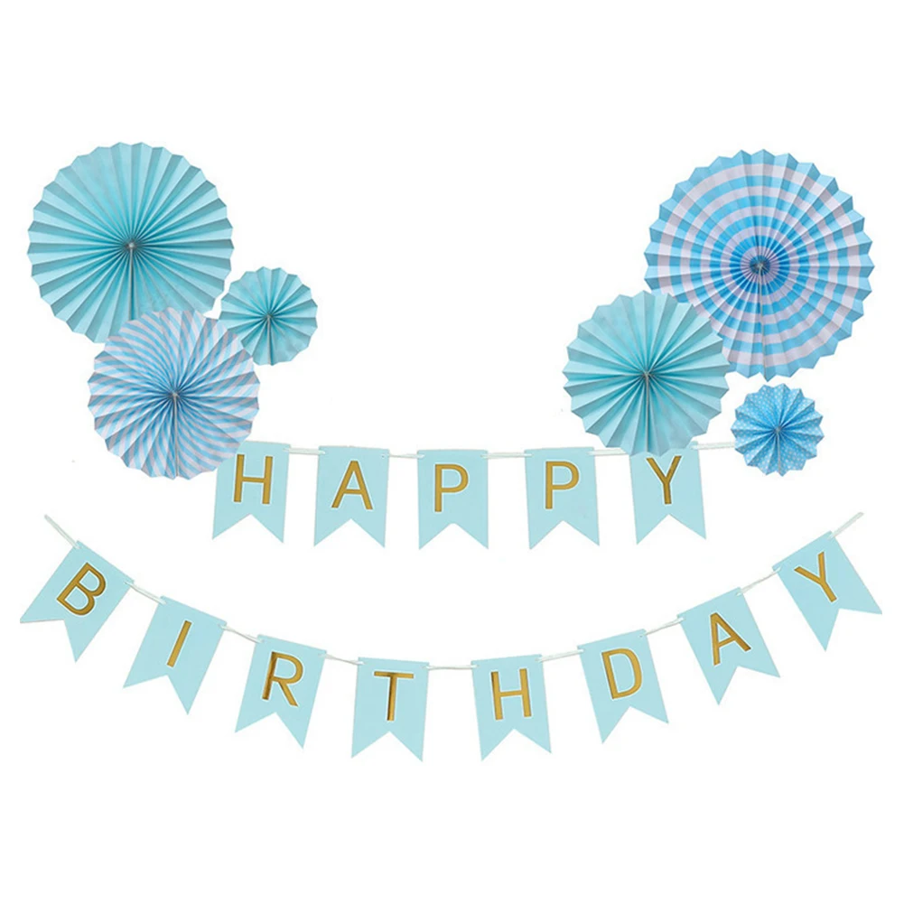 Флюгеры флаг висит декор DIY С Днем Рождения Бумаги розетками комплект