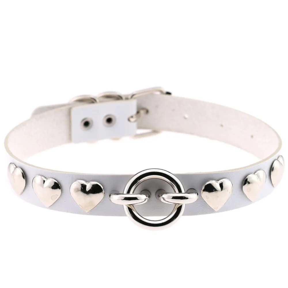 Женский кожаный ошейник Goth Belt черный из искусственной кожи с пиками в форме