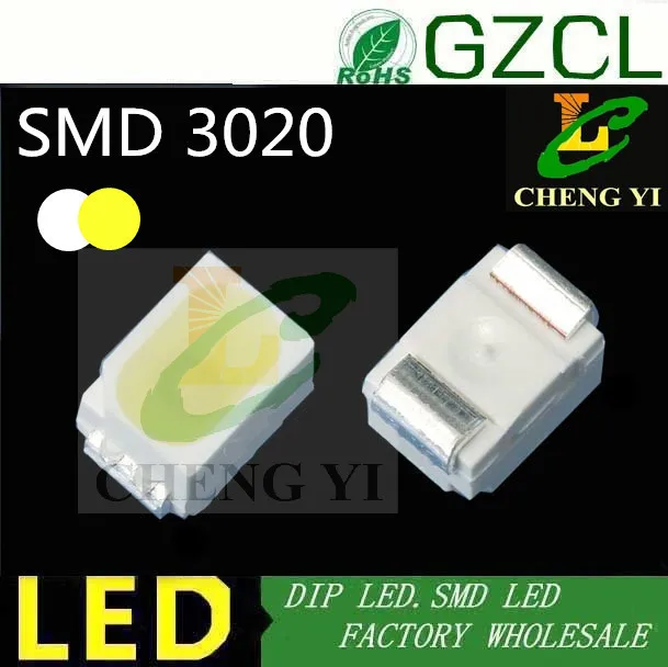 7-8LM теплый белый 3020 светодиодный Диод поверхностного монтажа 2700-3000K smd 3 0*2 0 мм
