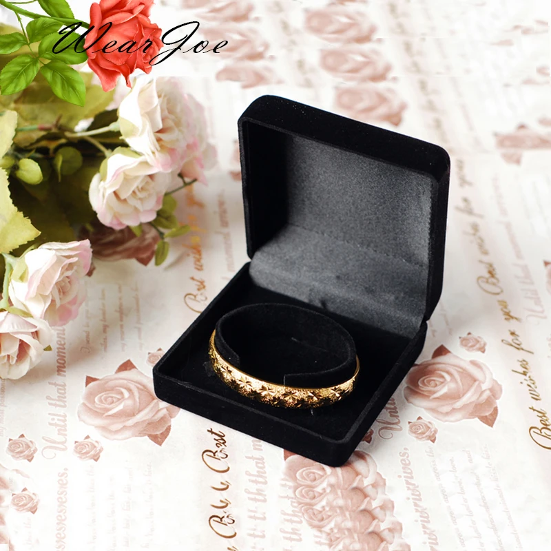 Черный бархат Jewelry Box браслет 9*9*4 см круг Застежка для переноски подставка держатель браслет Дисплей упаковки ящик для хранения