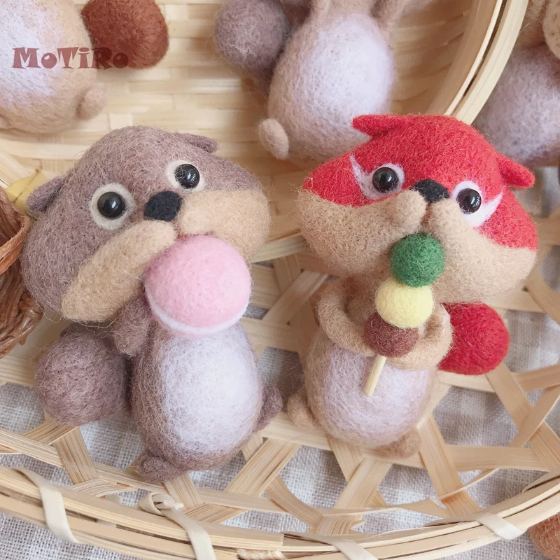 MoTiRo, нетканый войлочный материал, DIY посылка, жадная белка серия Шерсть Войлок тыкается киттинг для кулона/украшения/подарок ручной работы