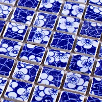 ceramic blue and white porcelain mosaic HMCM1038 for mesh backing bathroom wall floor kitchen backsplash