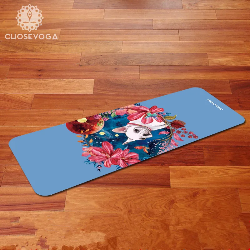 Великолепный Коврик для йоги с принтом из натуральной резины замша 183*66 см * 3 5 мм