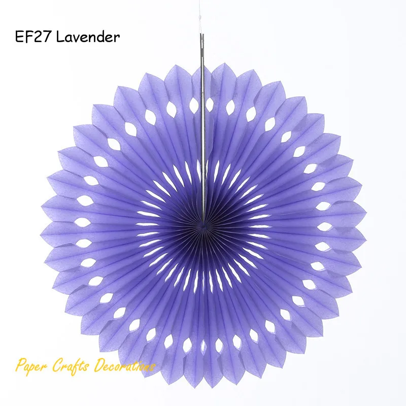 EF27 Lavender 8/10/12/14/16 дюймов полые ткани Бумага вентилятор цветок флюгеры фон свадьба брак для вечеринки, дня рождения Baby Shower украшения - Цвет: EF27 Lavender