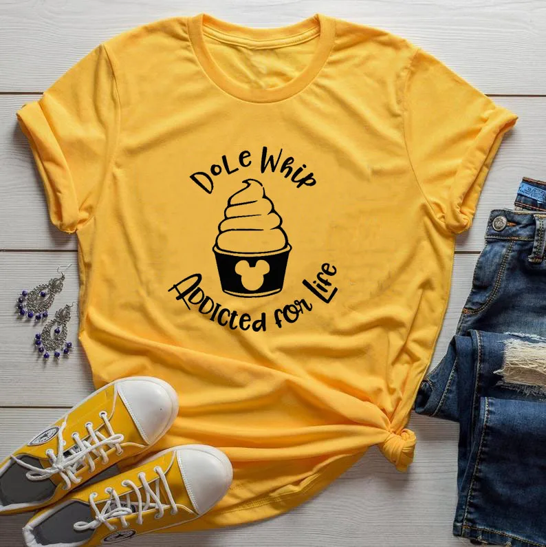 Dole Whip Addicted For Life графическая футболка с мышкой летняя Высококачественная хлопковая футболка смешной короткий рукав