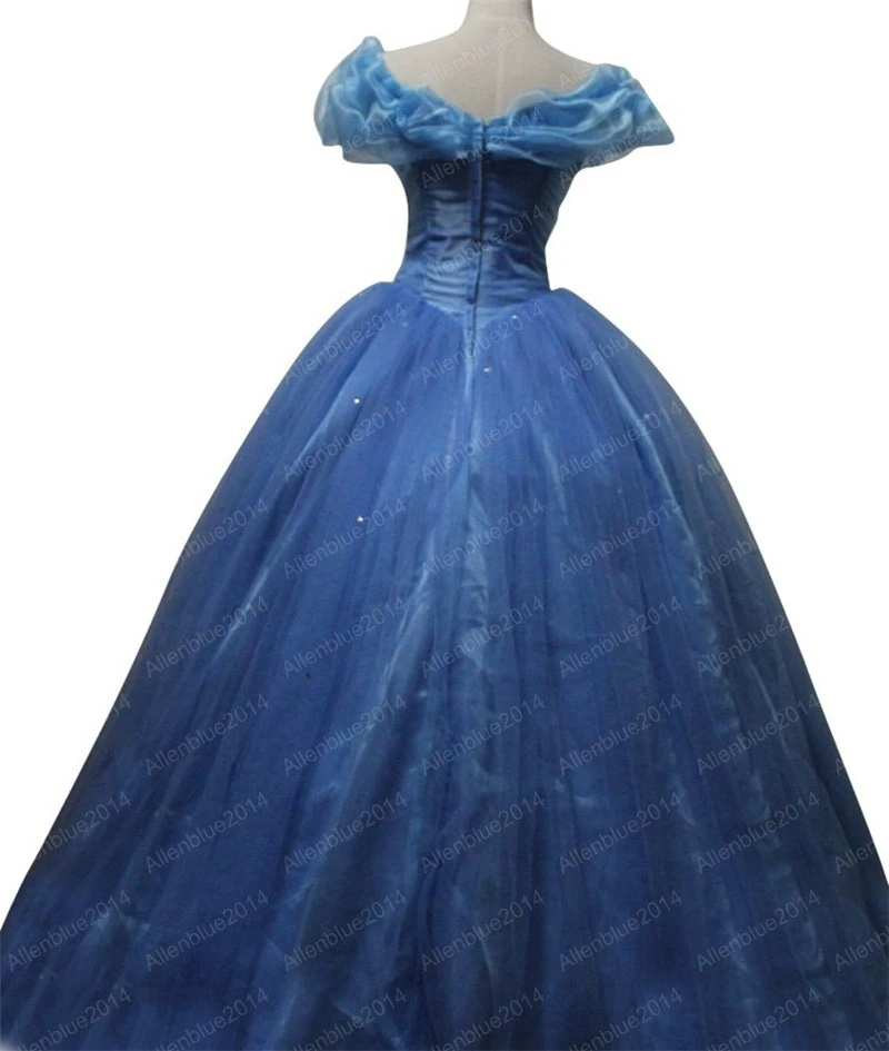 Новинка 2017 года косплей костюм песчаной принцессы Золушки для взрослых голубого