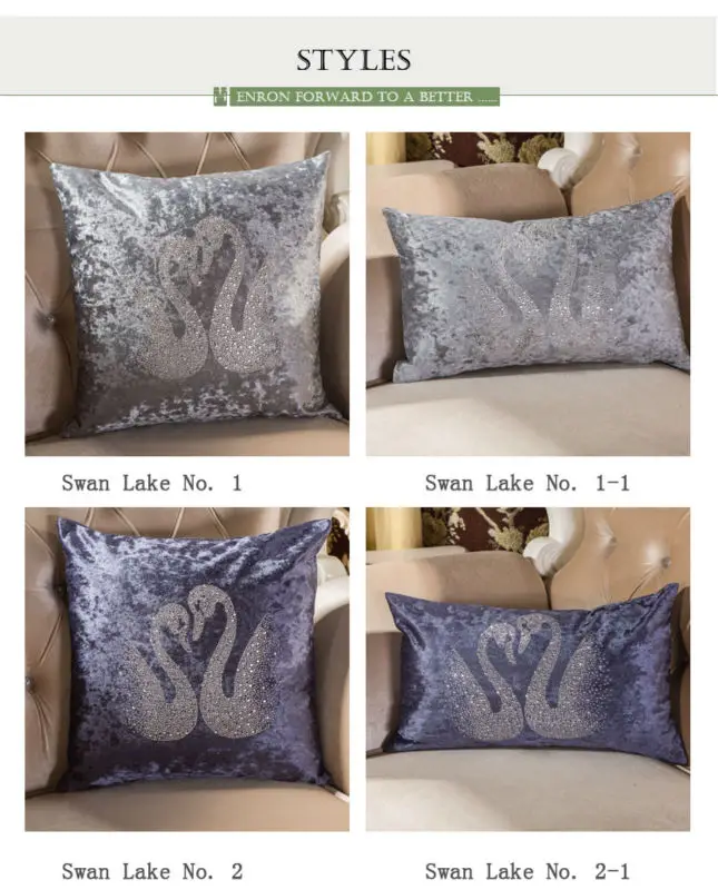 Экологичный фиолетовый двойной Лебедь PANFELOU 45*45 см с фианитом|cushion cover|cushion covers for