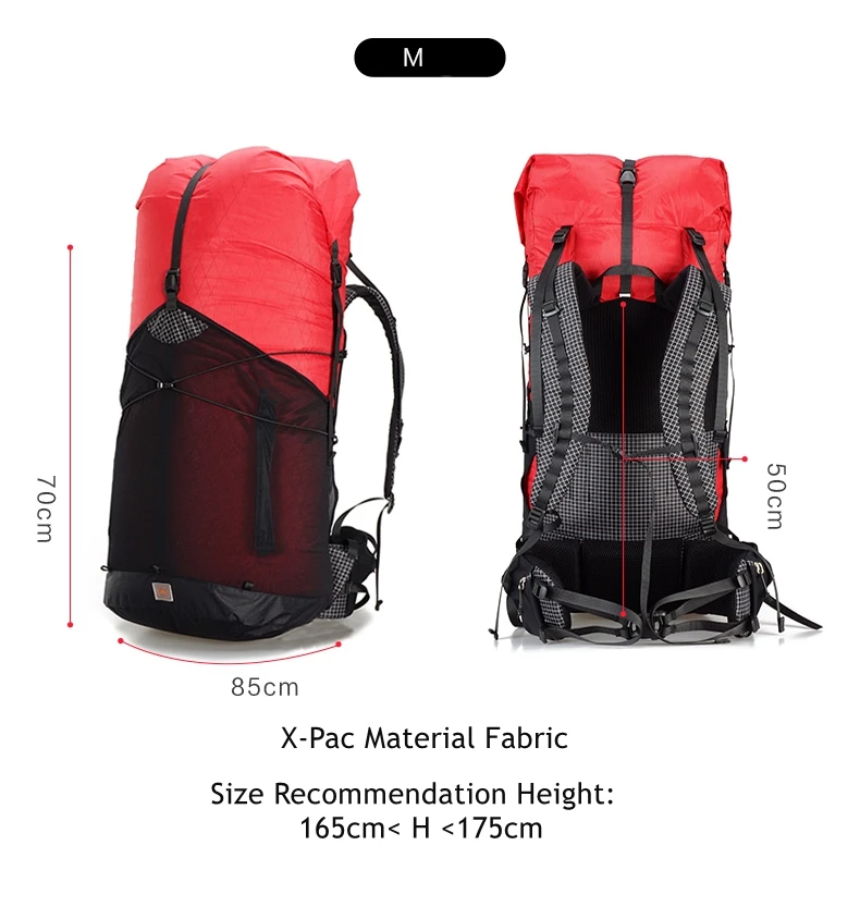 3F UL GEAR 55L большой рюкзак для скалолазания XPAC уличная Сверхлегкая рама меньше пакетов сумки легкие прочные дорожные походные рюкзаки
