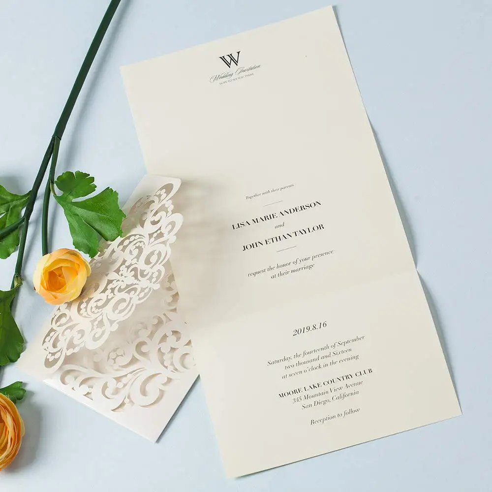 20 шт Белое Сердце Лазерная резка свадебные пригласительные карты для парабода