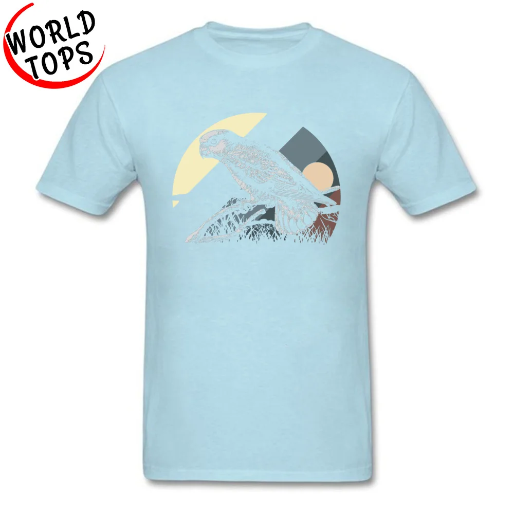 Мужская футболка с круглым вырезом из чистого хлопка принтом попугая Stare Down