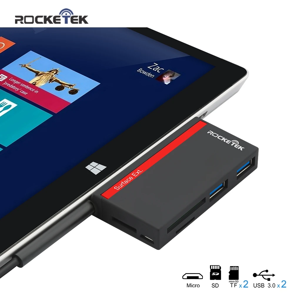 Rocketek USB 3 0 мульти 5 в 1 кард ридер адаптер для SD TF micro Microfoft Surface Pro 4 концентратор