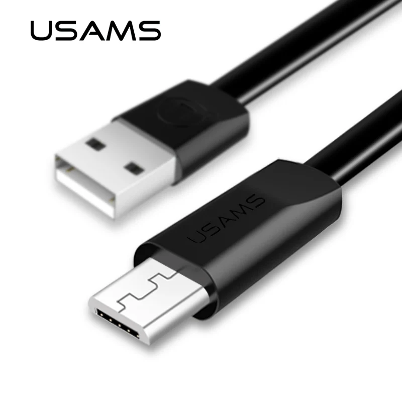 USAMS Micro USB кабель 1 2 м плоский для Xiaomi Redmi Note Быстрая зарядка ЗУ мобильного телефона