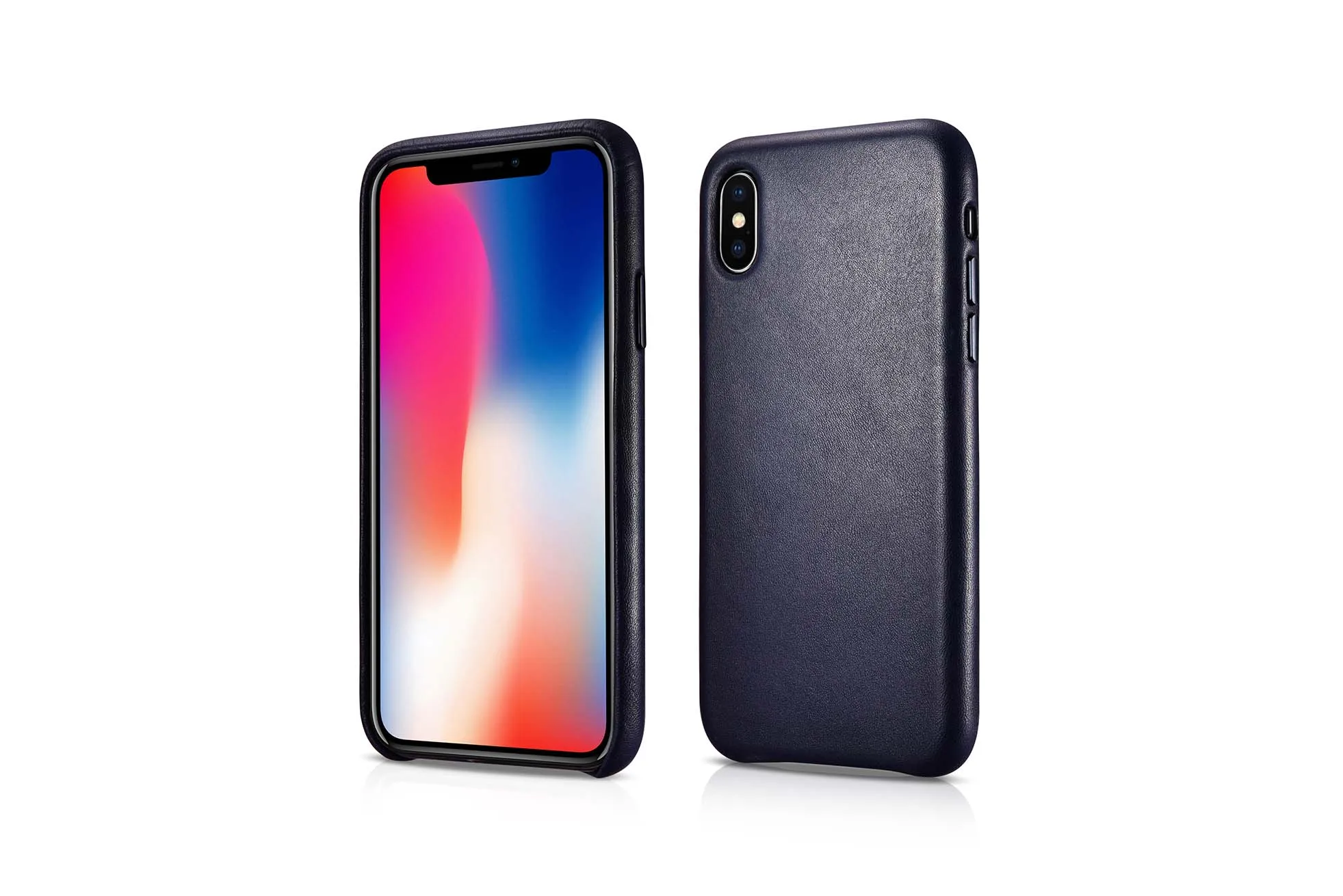 Чехол для телефона из натуральной кожи для iPhone XS Max XR Ретро винтажная бизнес задняя крышка ультра тонкий чехол для iPhone XR оболочка - Цвет: Темно-синий