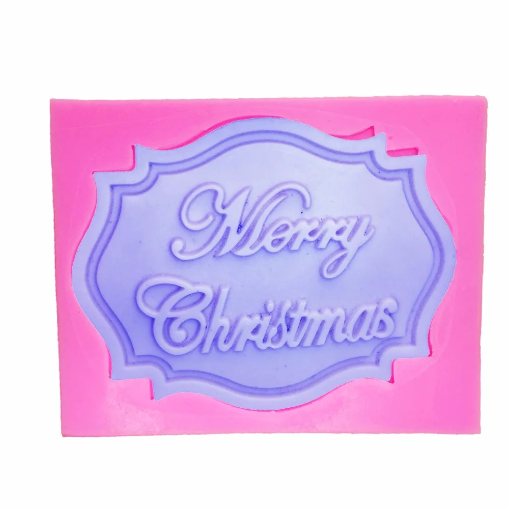 Силиконовая форма с надписью &quotMerry Christmas&quot для самостоятельного изготовления