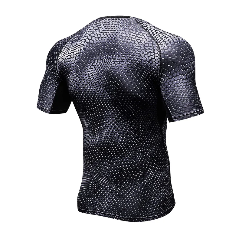 Hot New Short Sleeve Sport Shirt Men Quick Dry Men's Running T-shirts Snake Gym Clothing Fitness Top Rashgard Soccer Jersey | Спорт и
