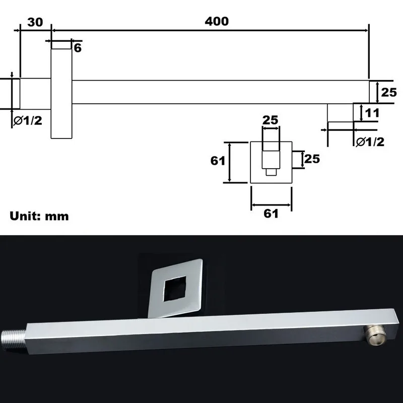 Ультратонкая душевая головка с дождевой насадкой 8 дюймов 20 см * квадратная