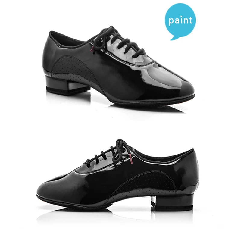 Modern men's Genuine Leather dance Shoes Brand Square dance shoe Party Ballroom Latin shoes Soft cowhide Black BD 309 Coupons