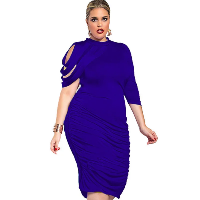 4xl 5xl, платье большого размера, Женская туника, одежда, винтажное платье средней длины с круглым вырезом, Vestidos femininos, повседневные облегающие вечерние платья большого размера для клуба